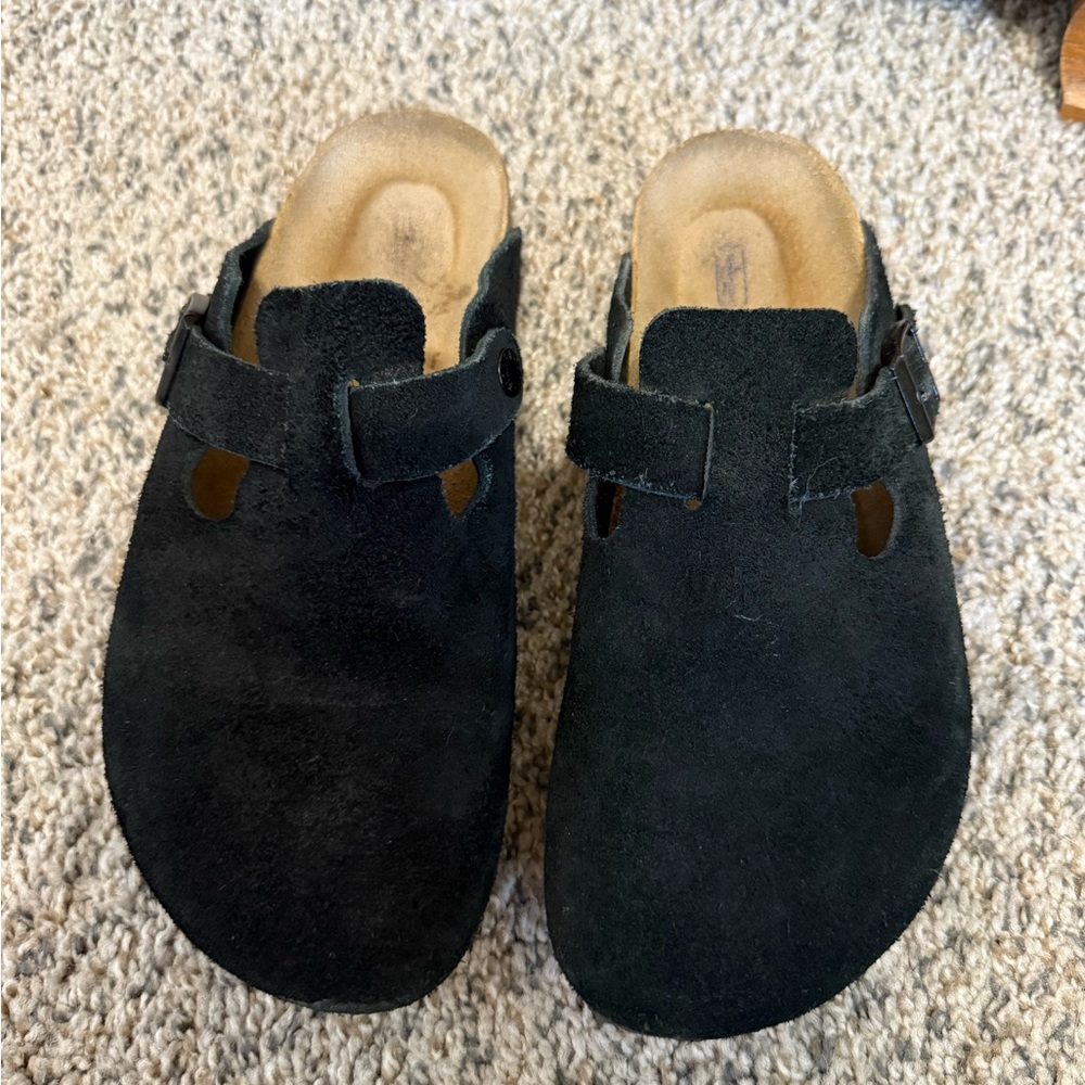Birkenstock Black Suede Clogs